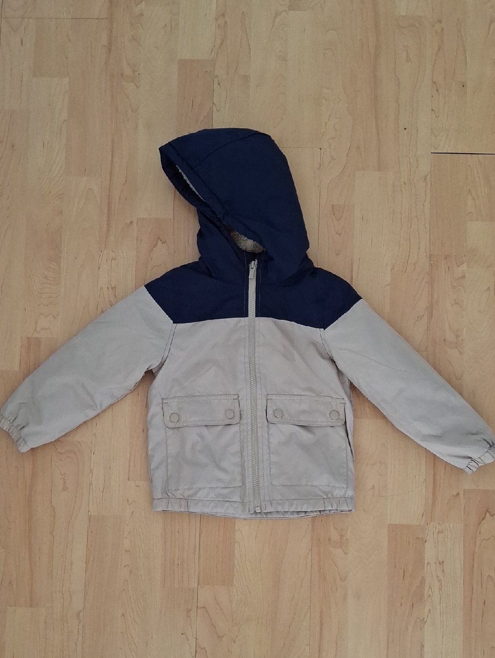 Carter's Boys Tan & Navy Waterprood Fleece Lined Jacket 5T